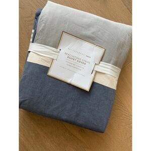 New Pottery Barn Teen Beachstone Stripe Duvet Cover Full Queen